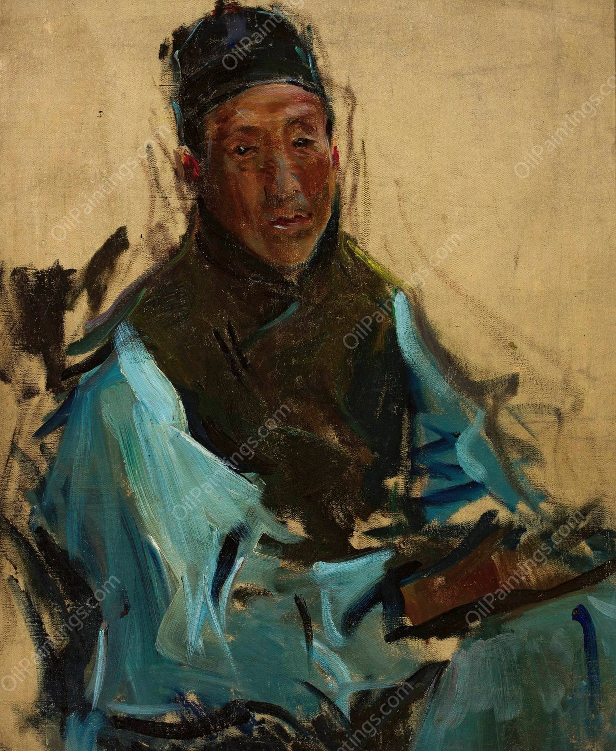 Chinaman  by Konrad Krzyzanowski - Hand-Painted Oil Painting Reproduction