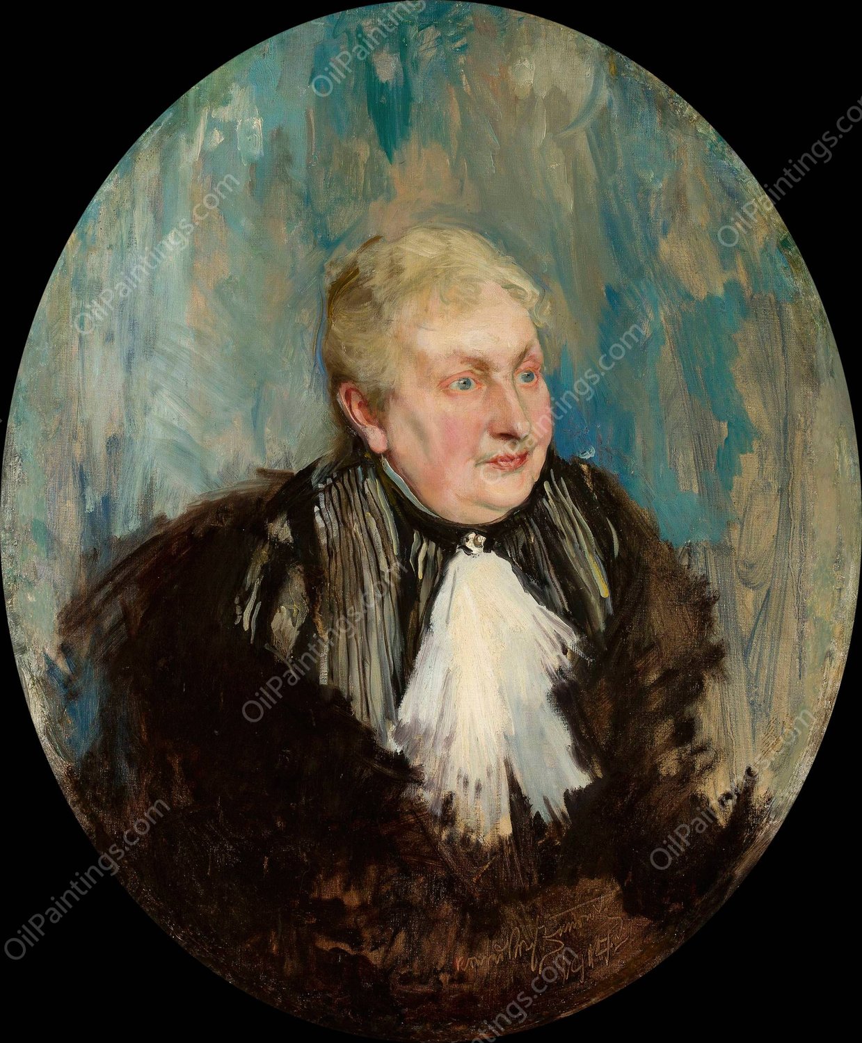 Portrait of Maria Piotruszewska  by Konrad Krzyzanowski - Hand-Painted Oil Painting Reproduction