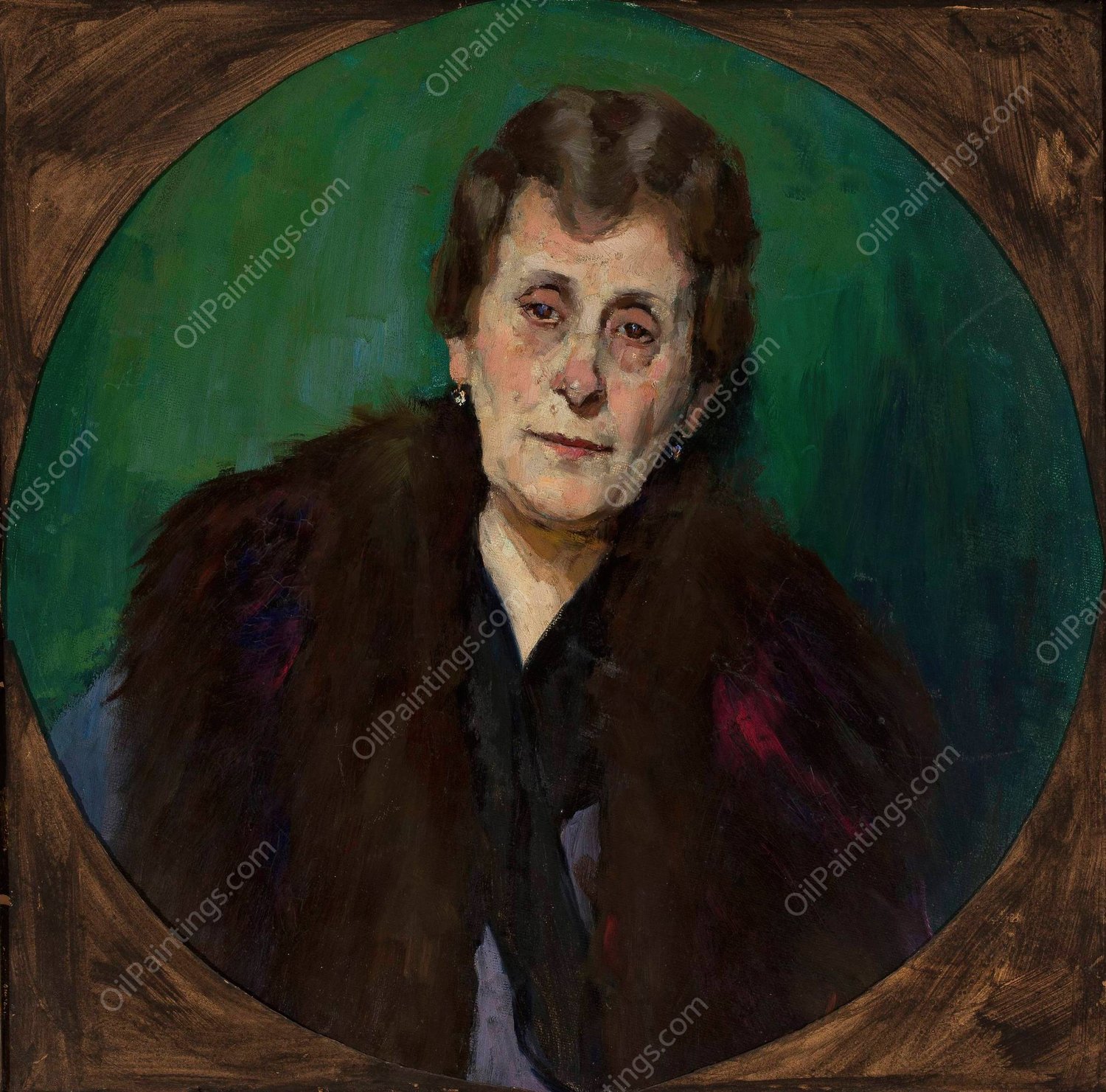 Portrait of Mrs. M.G.  by Konrad Krzyzanowski - Hand-Painted Oil Painting Reproduction