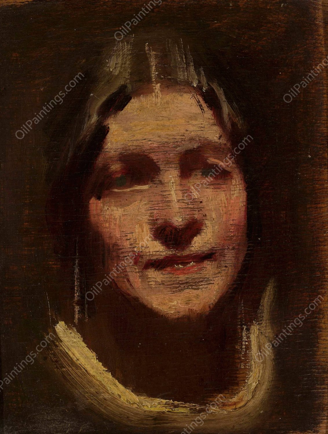 Portrait of Ms. Lauter  by Konrad Krzyzanowski - Hand-Painted Oil Painting Reproduction