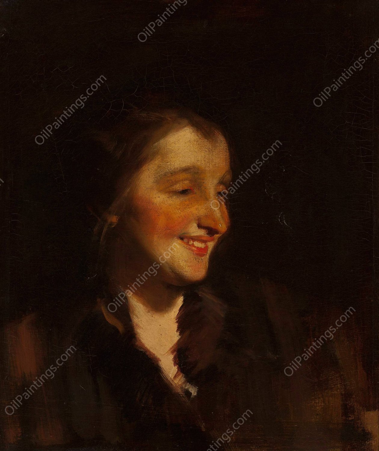 Potrait of Mrs. Cumpft-Janowicz  by Konrad Krzyzanowski - Hand-Painted Oil Painting Reproduction