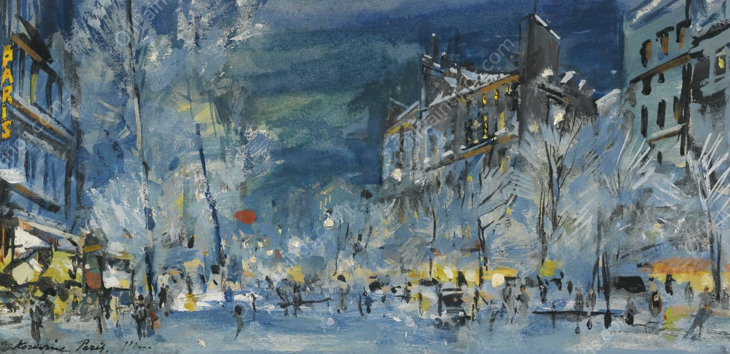 Paris In Winter by Konstantin Alexeevich Korovin - Hand-Painted Oil Painting Reproduction