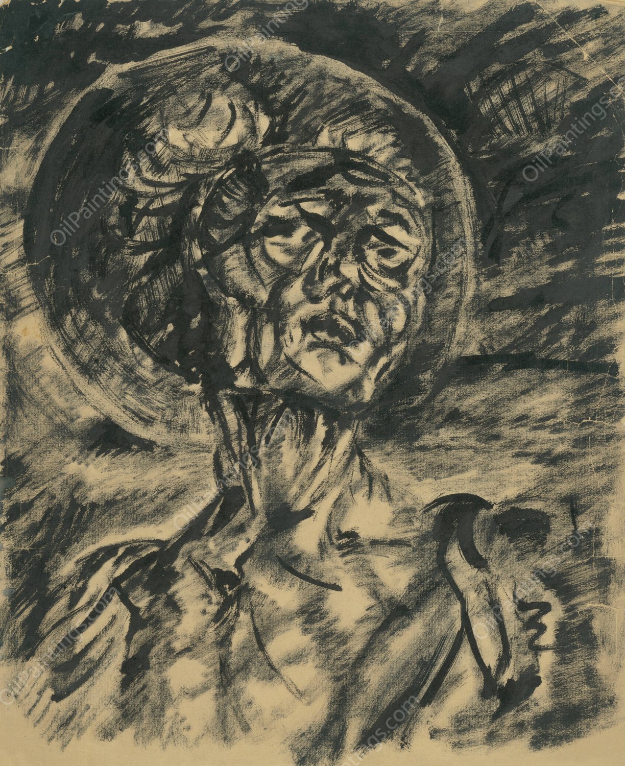 Bolest by Konstantin Bauer - Hand-Painted Oil Painting Reproduction