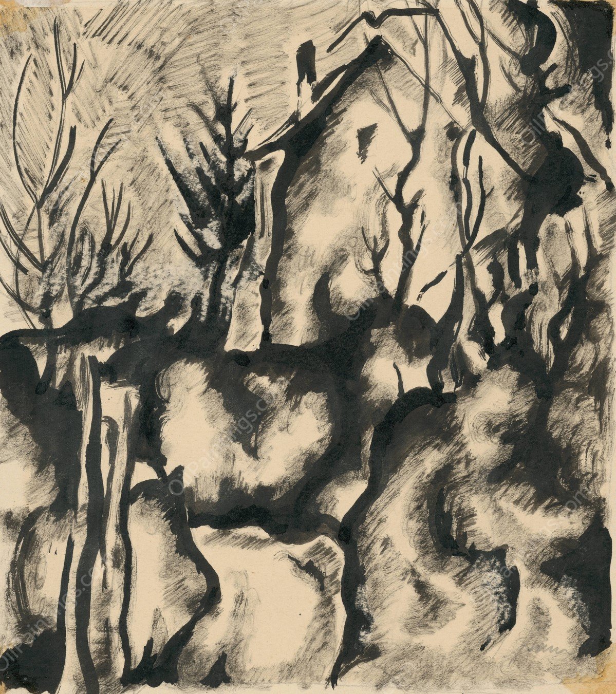 Dom v zahrade  by Konstantin Bauer - Hand-Painted Oil Painting Reproduction