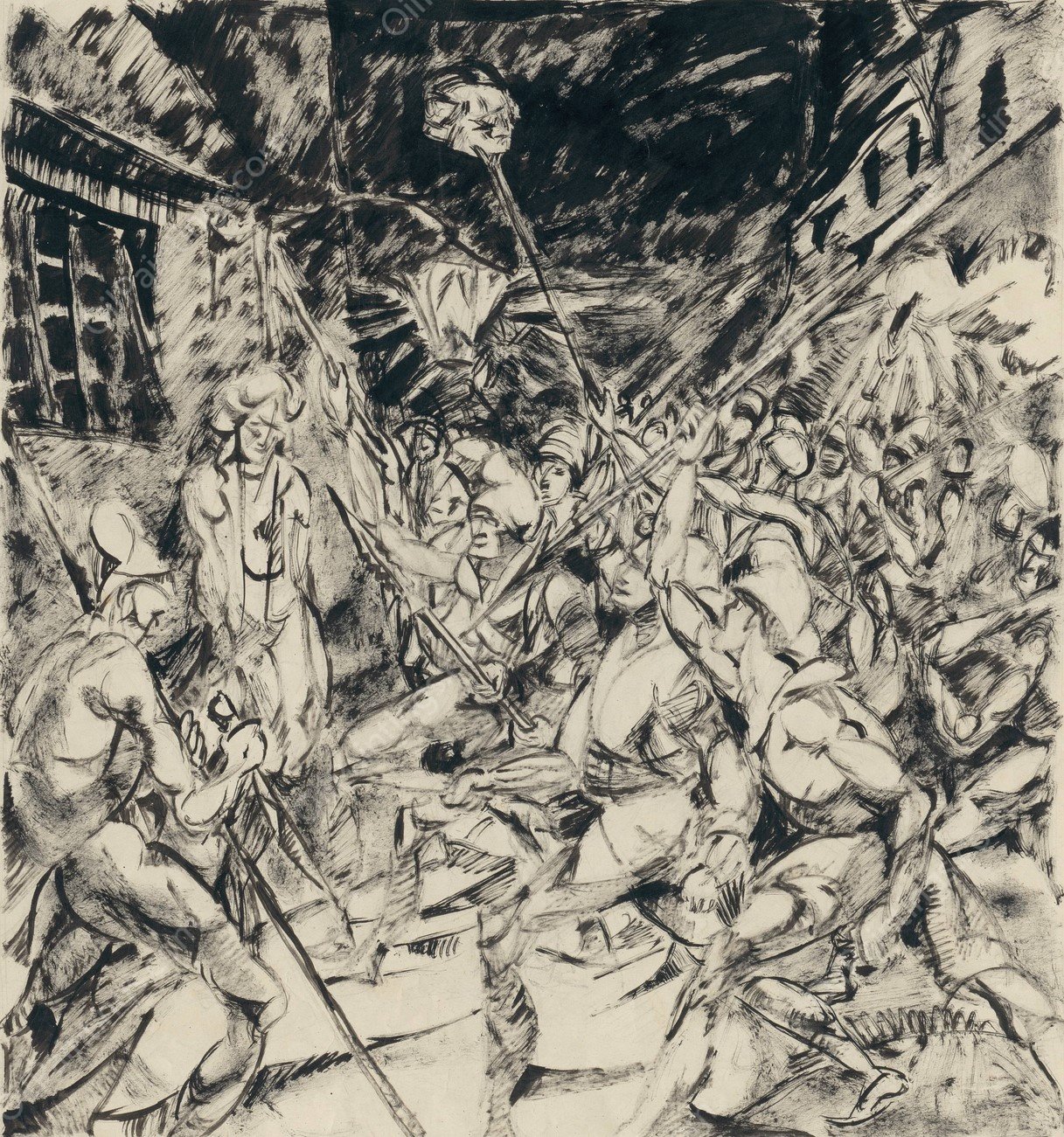 Na lampe  by Konstantin Bauer - Hand-Painted Oil Painting Reproduction