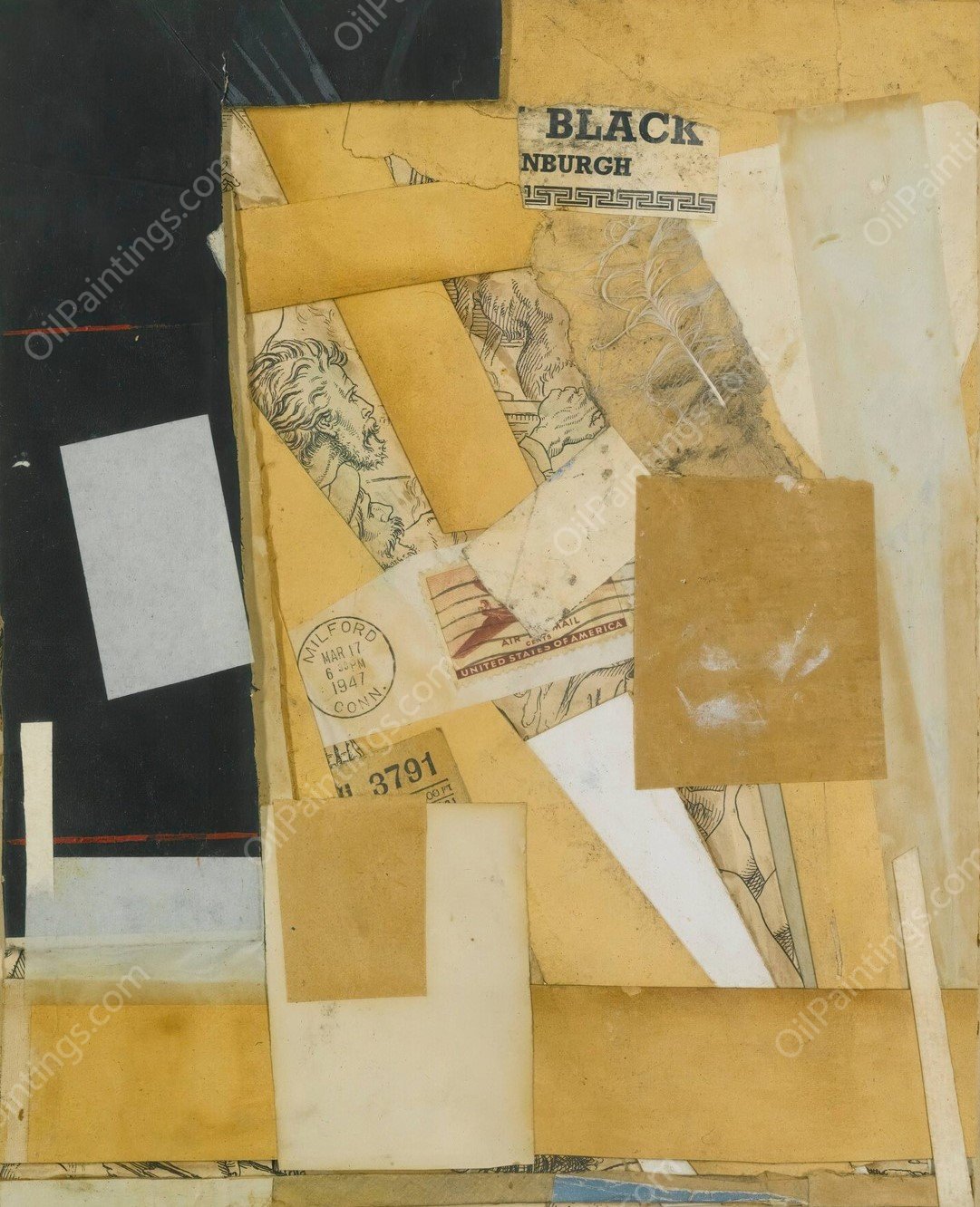 Black Nburgh  by Kurt Schwitters - Hand-Painted Oil Painting Reproduction