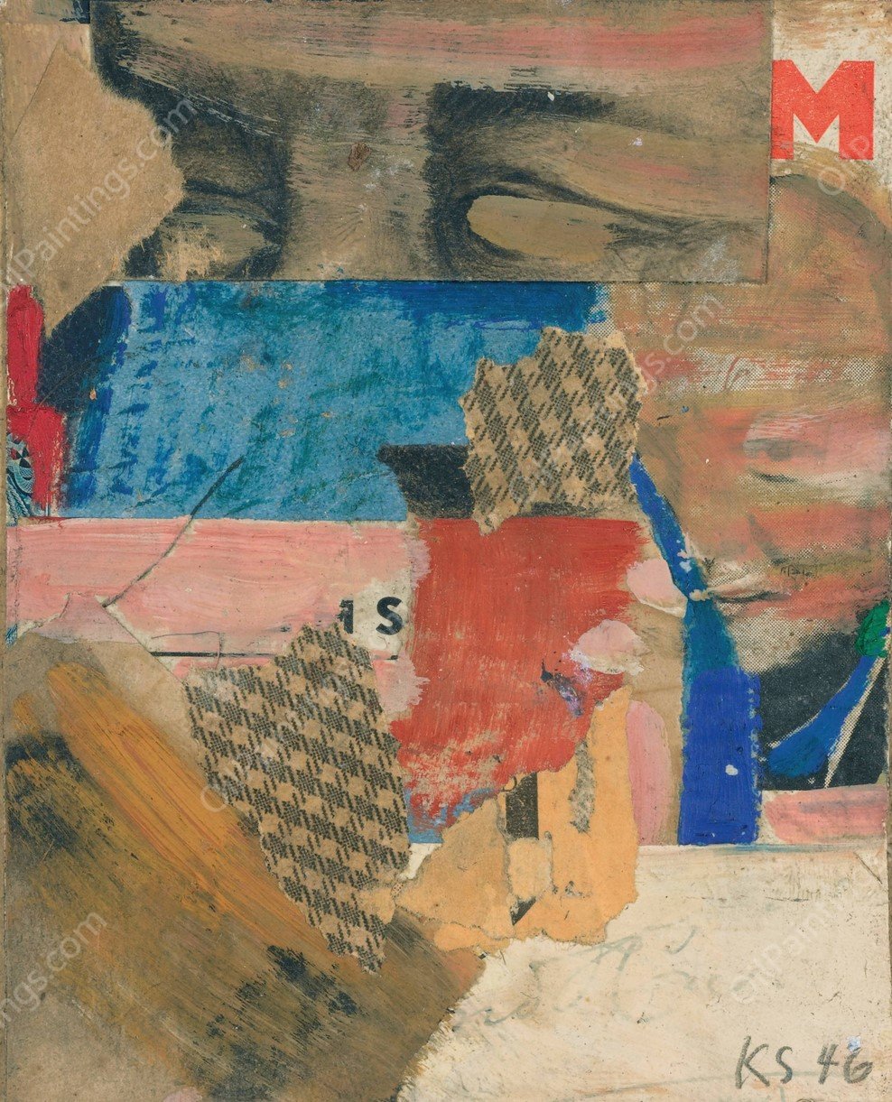 Fur Edith Tschichold  by Kurt Schwitters - Hand-Painted Oil Painting Reproduction