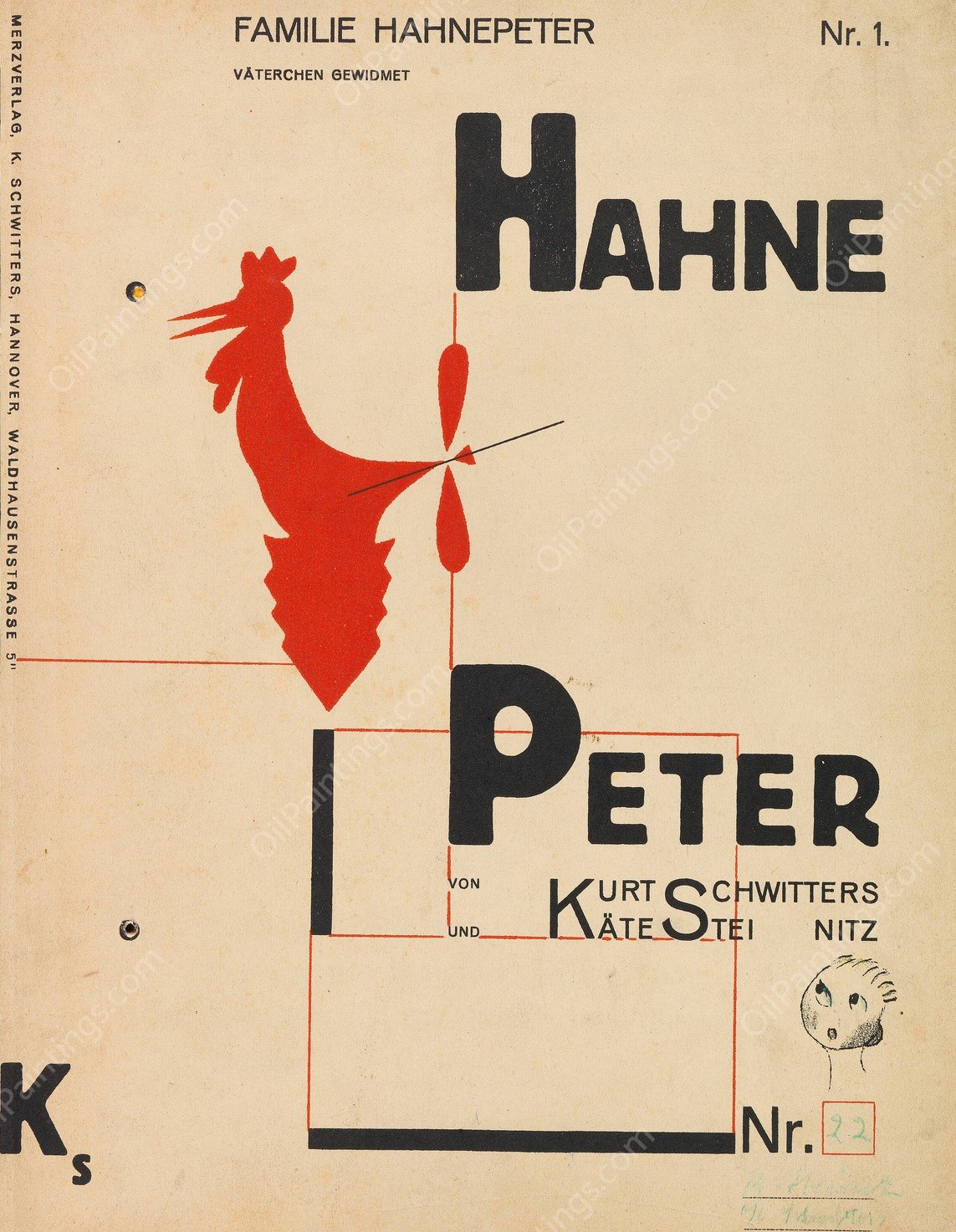 Hahne Peter  by Kurt Schwitters - Hand-Painted Oil Painting Reproduction