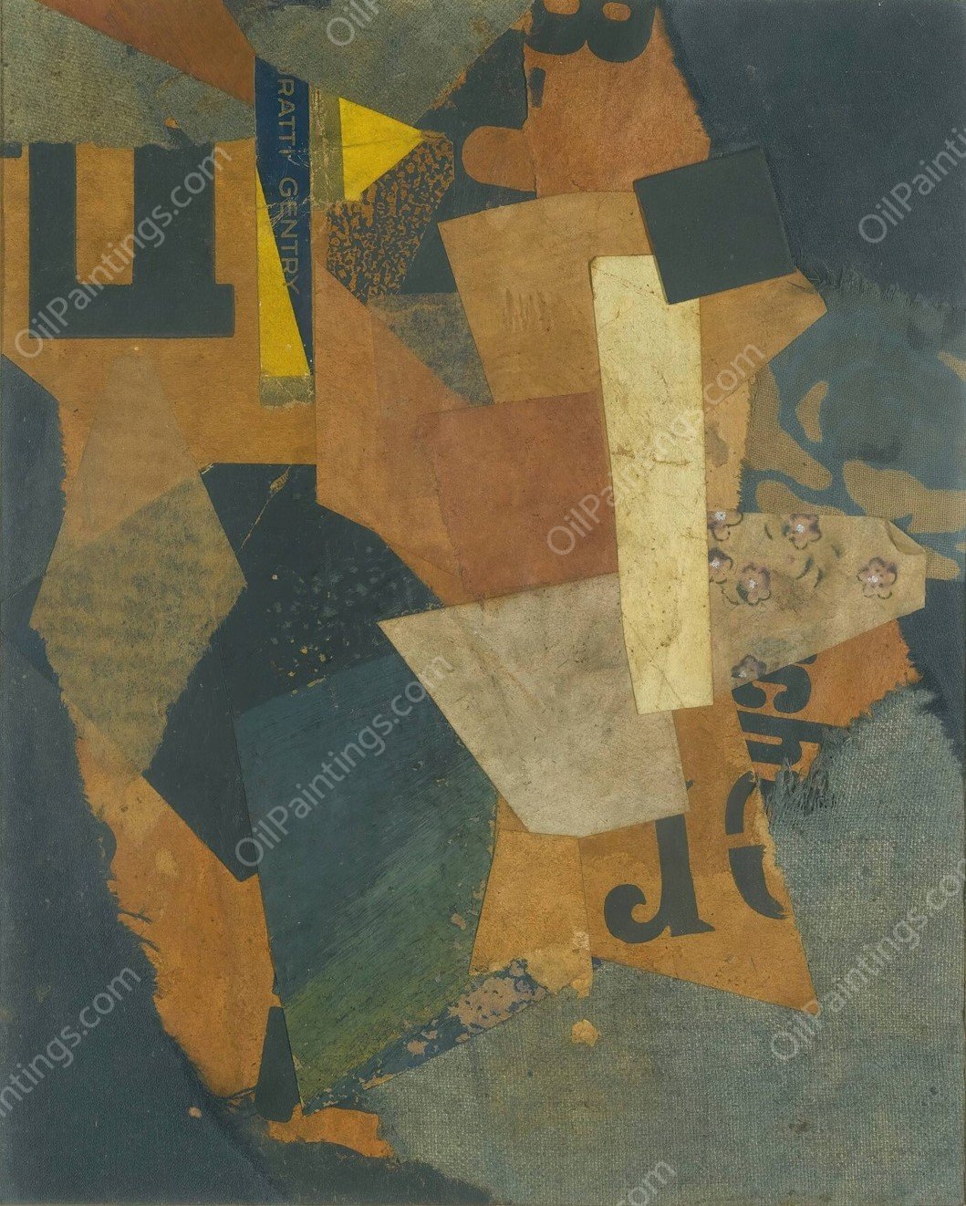 Merzzeichnung 231. Barbier.  by Kurt Schwitters - Hand-Painted Oil Painting Reproduction