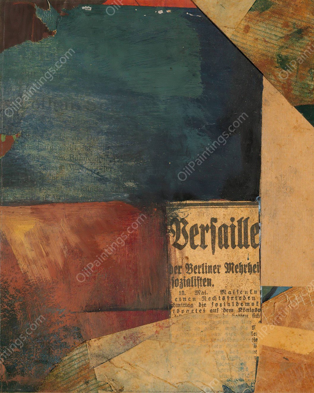 Mz 170. Leere im Raum  by Kurt Schwitters - Hand-Painted Oil Painting Reproduction