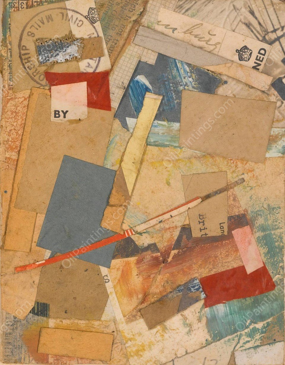 Mz X 13  by Kurt Schwitters - Hand-Painted Oil Painting Reproduction