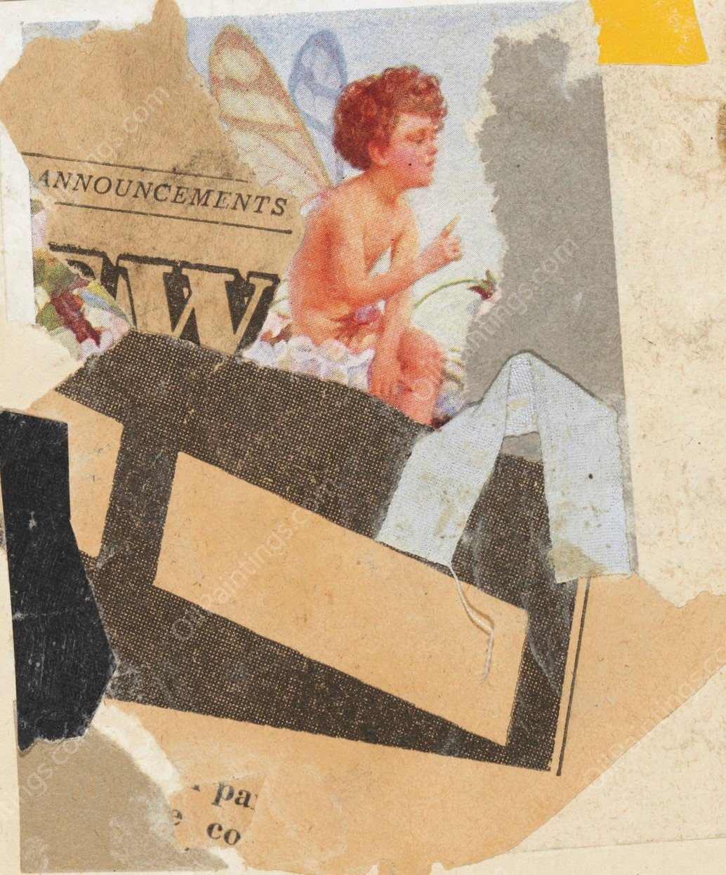 Ohne Titel  by Kurt Schwitters - Hand-Painted Oil Painting Reproduction