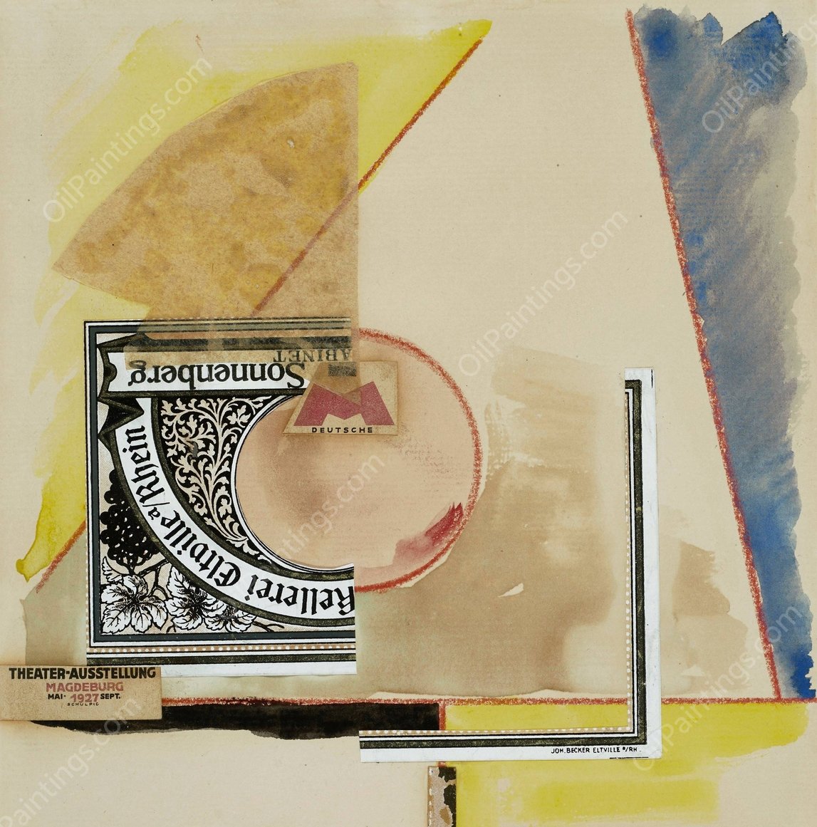 Ohne titel  by Kurt Schwitters - Hand-Painted Oil Painting Reproduction