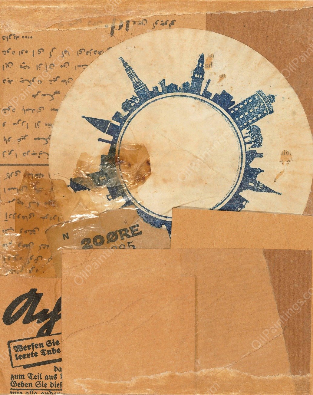 Ohne Titel  by Kurt Schwitters - Hand-Painted Oil Painting Reproduction