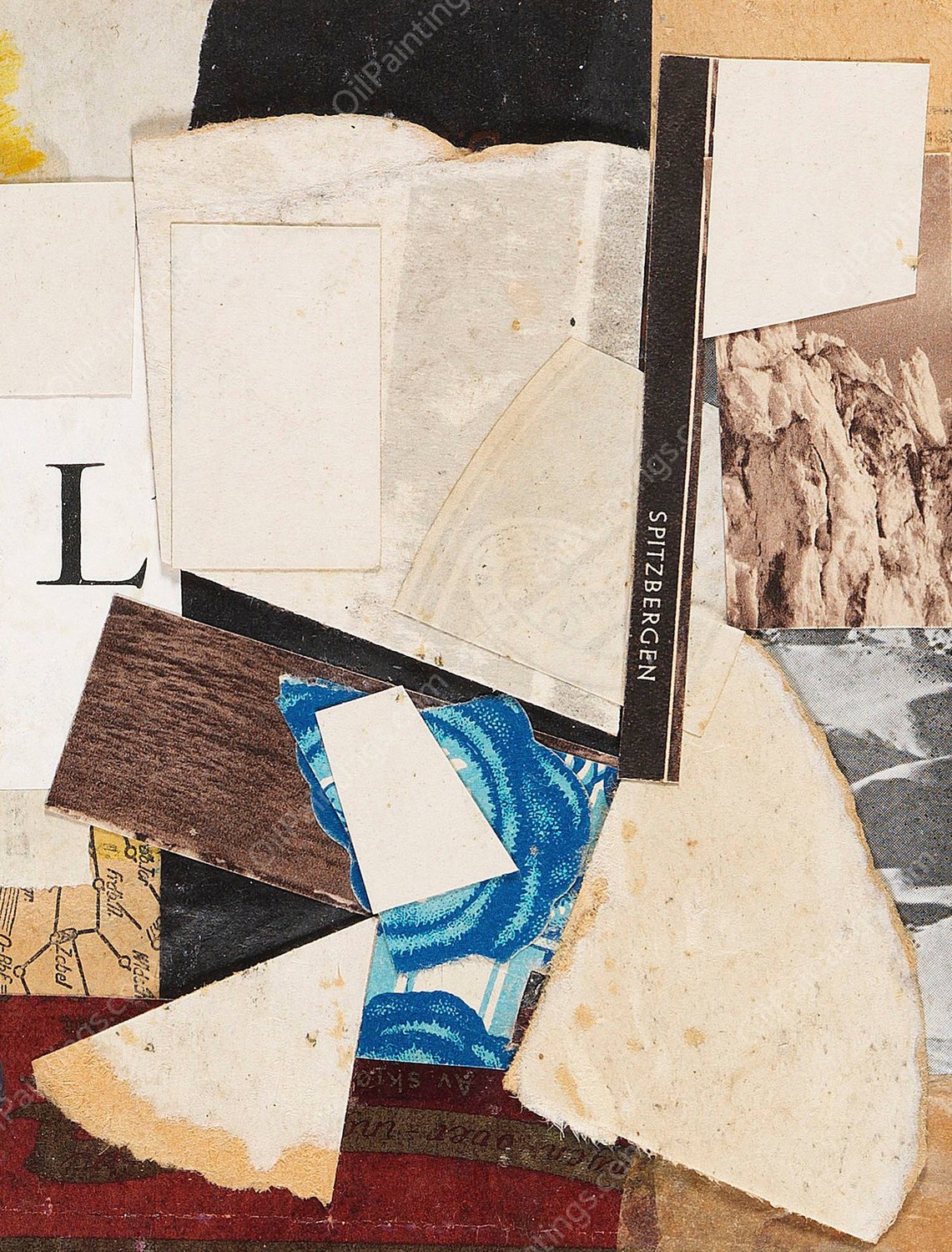 Spitzbergen, Merzzeichnung  by Kurt Schwitters - Hand-Painted Oil Painting Reproduction