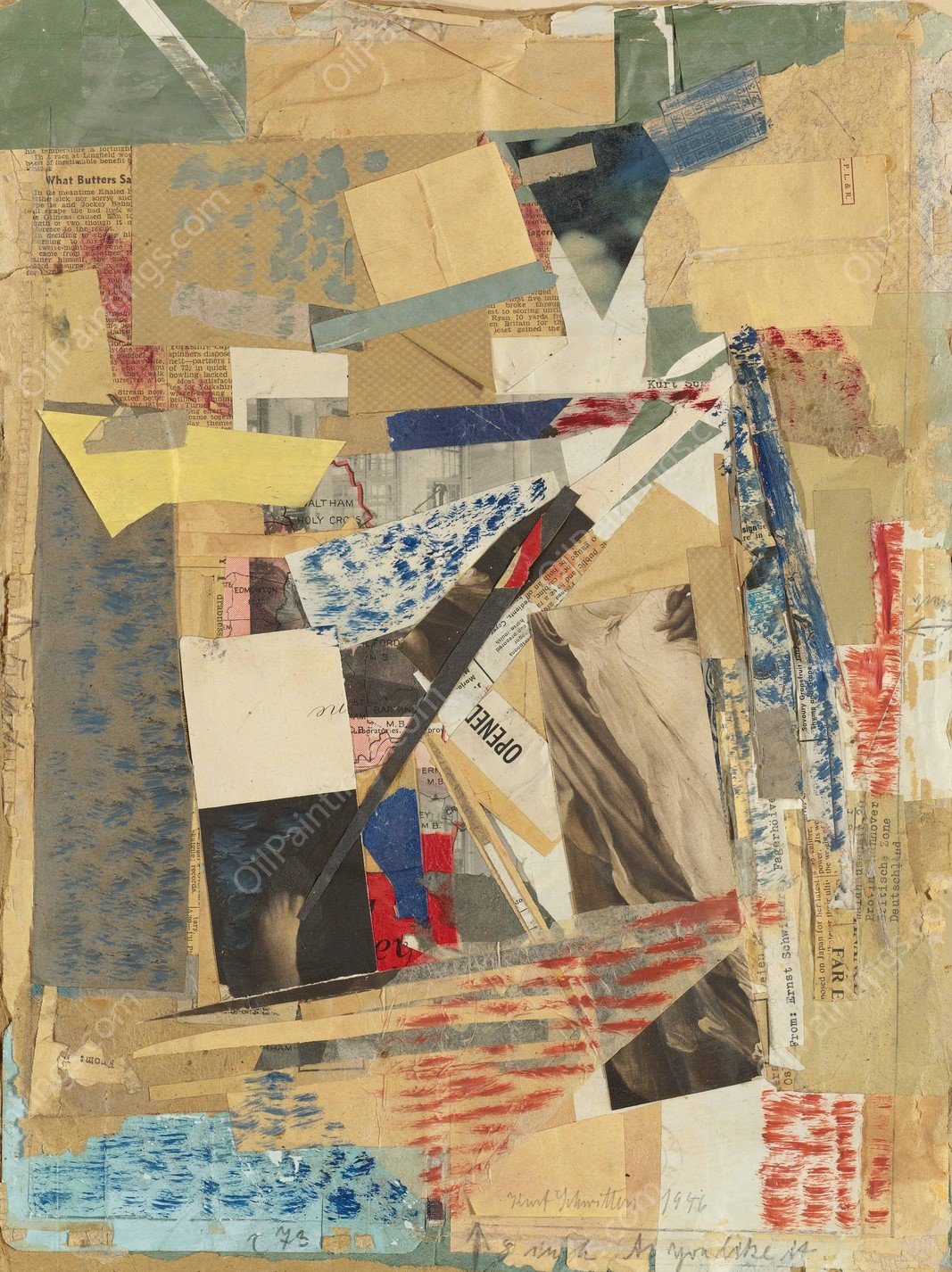 Wie Es Euch Gefallt  by Kurt Schwitters - Hand-Painted Oil Painting Reproduction