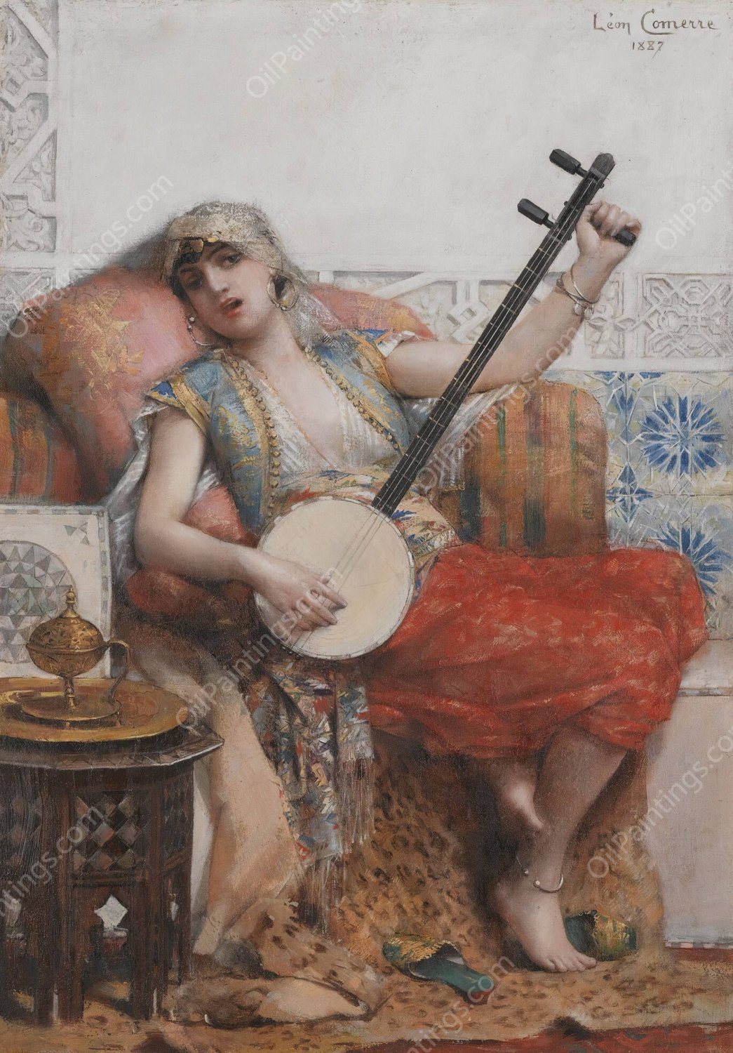 Odalisque  by Leon Francois Comerre - Hand-Painted Oil Painting Reproduction