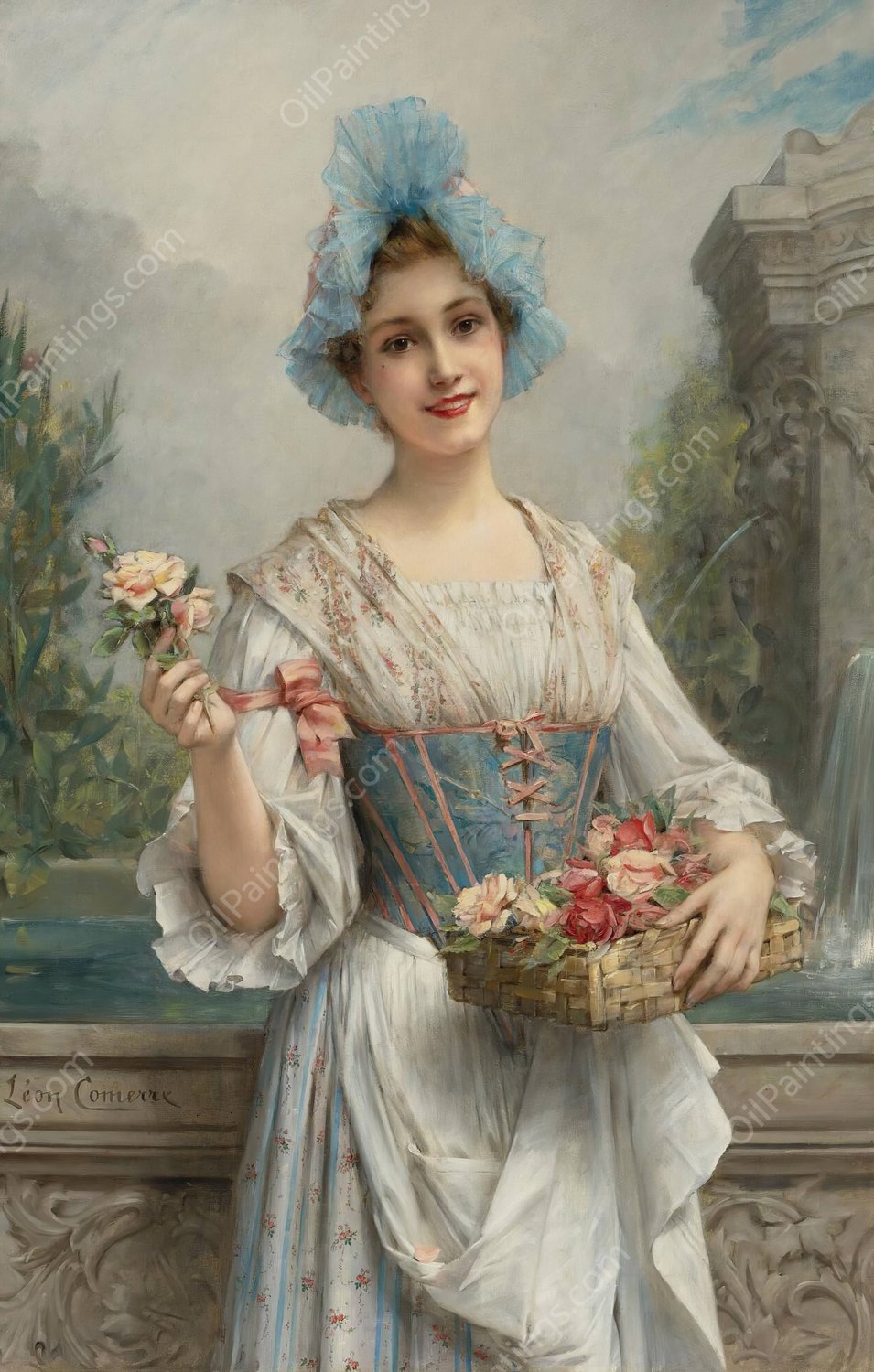 The Flower Seller by Leon Francois Comerre - Hand-Painted Oil Painting Reproduction