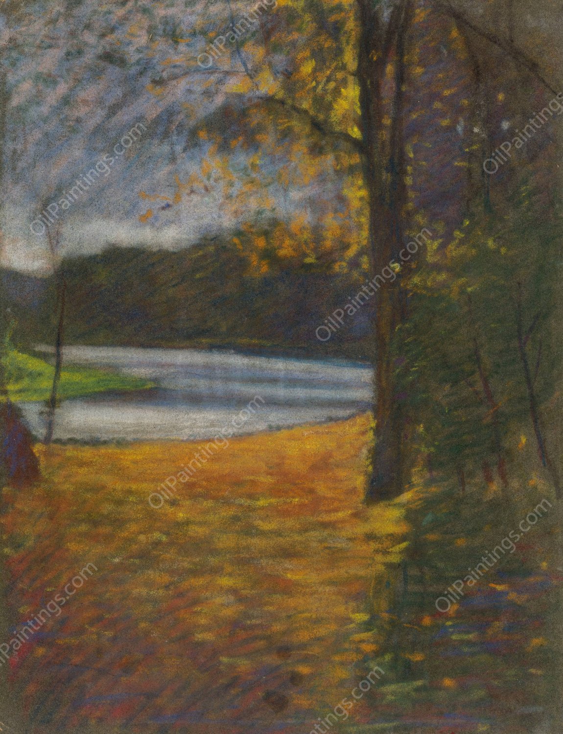 Autumn landscape  by Ladislav Mednyanszky - Hand-Painted Oil Painting Reproduction