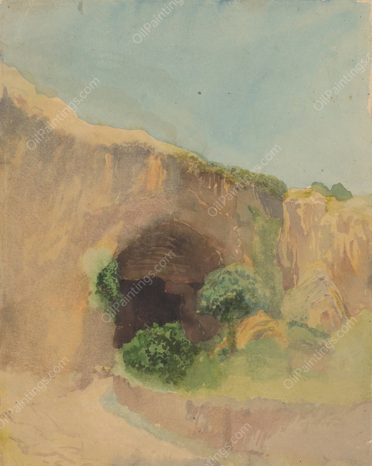 Cave  by Ladislav Mednyanszky - Hand-Painted Oil Painting Reproduction