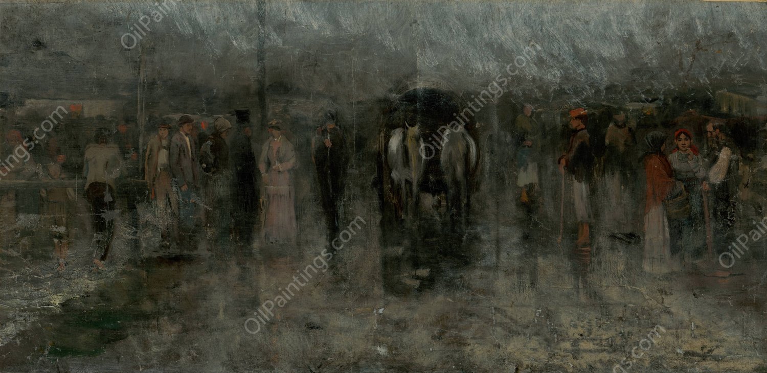 Gloomy Fair I.  by Ladislav Mednyanszky - Hand-Painted Oil Painting Reproduction