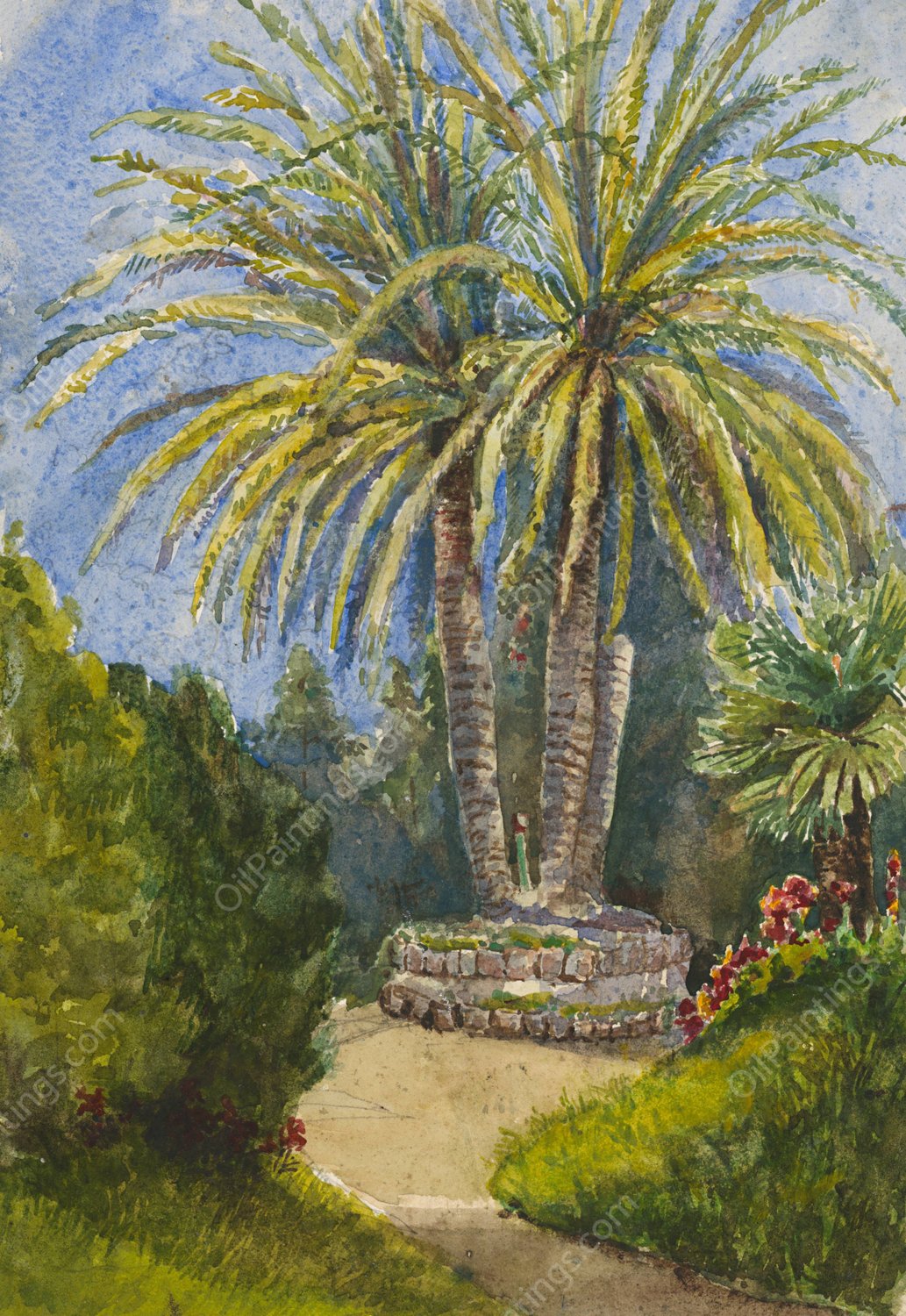 Italian Landscape  by Ladislav Mednyanszky - Hand-Painted Oil Painting Reproduction