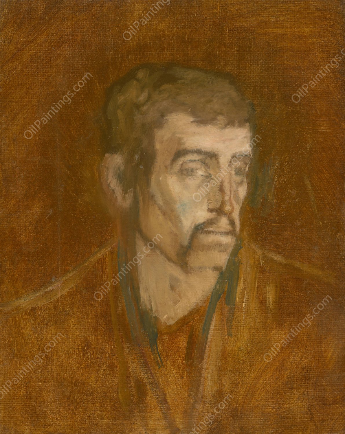 Study of Unhappy Man  by Ladislav Mednyanszky - Hand-Painted Oil Painting Reproduction