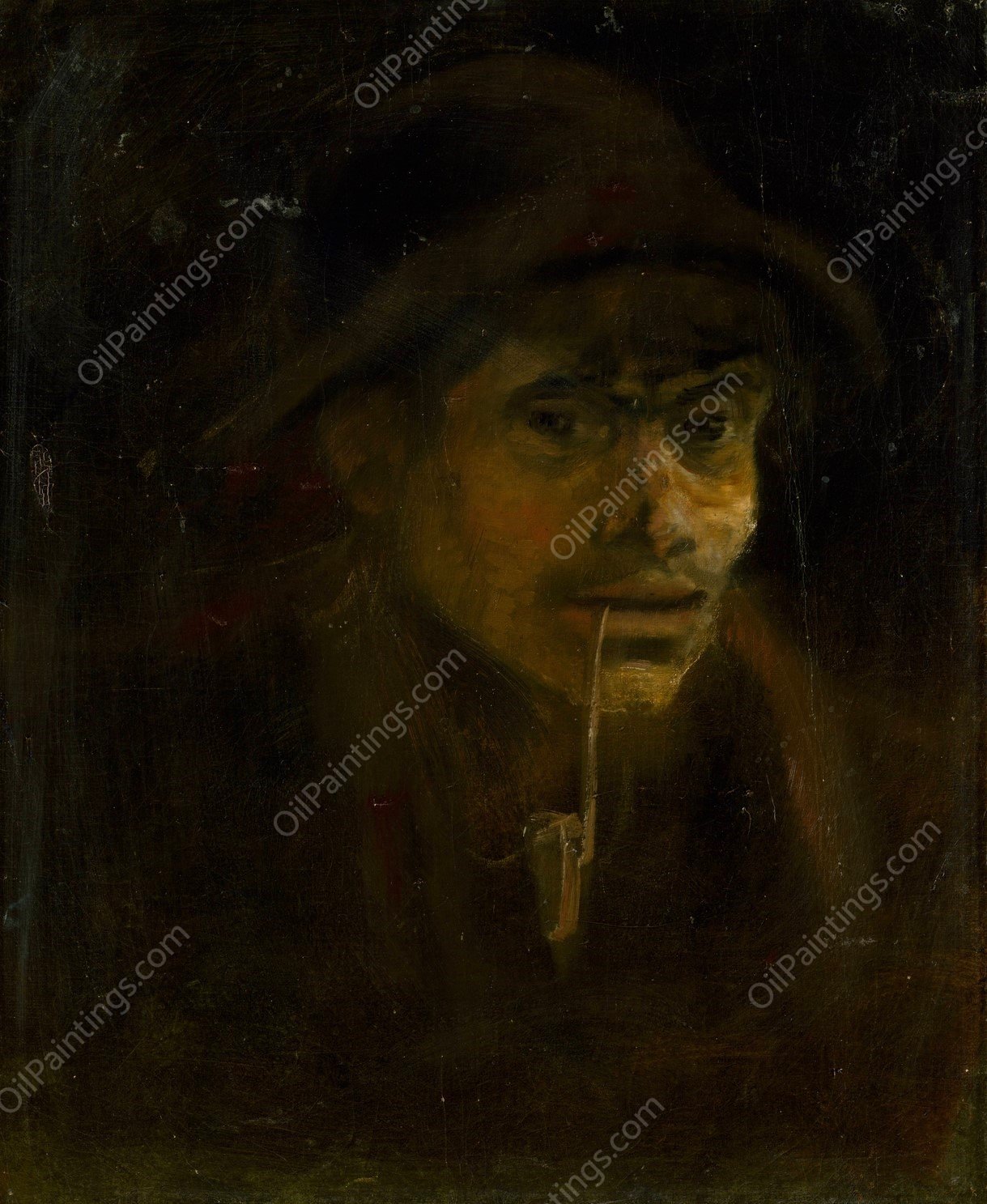 Tramp with a Pipe  by Ladislav Mednyanszky - Hand-Painted Oil Painting Reproduction
