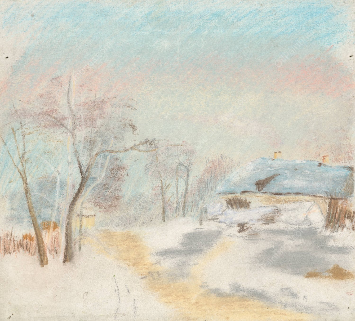 Winter Landscape  by Ladislav Mednyanszky - Hand-Painted Oil Painting Reproduction