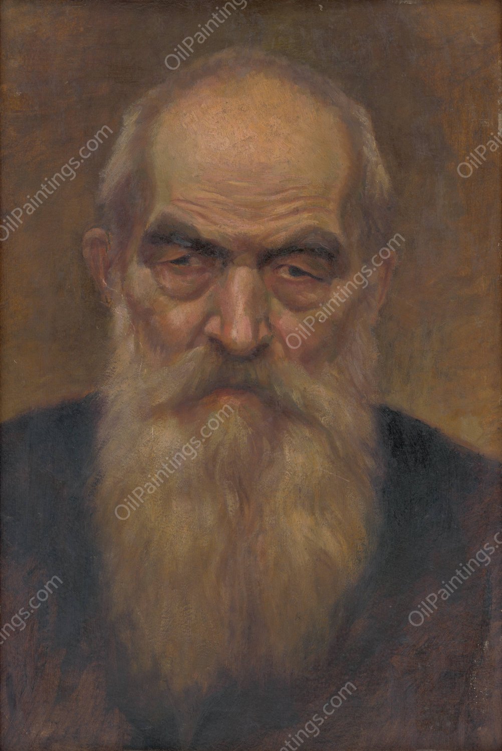 Head Study of an Old Man with a Beard  by Ladislav Treskon - Hand-Painted Oil Painting Reproduction