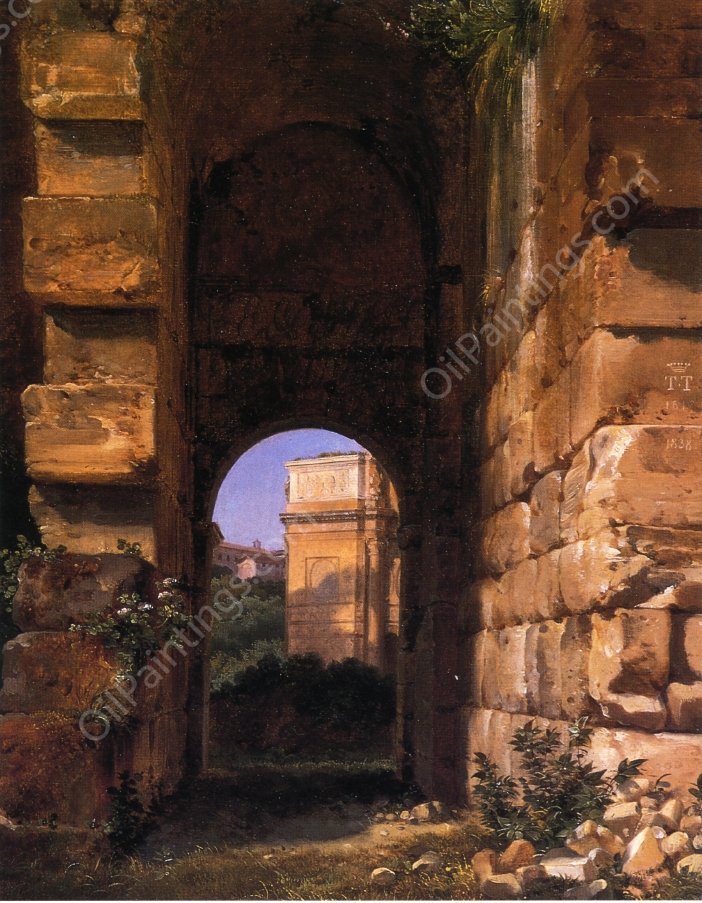 The Arch of Constantine Seen from the Colosseum by Lancelot-Theodore Turpin De Crisse - Hand-Painted Oil Painting Reproduction