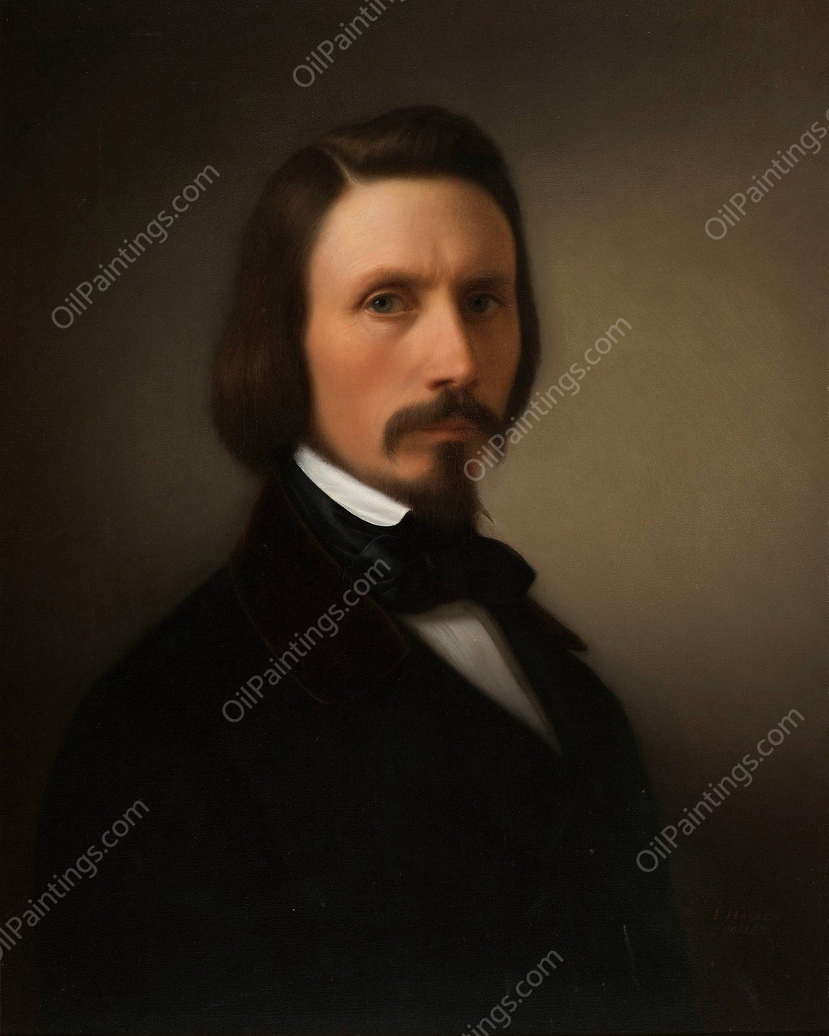 Self-Portrait  by Lars Hansen - Hand-Painted Oil Painting Reproduction