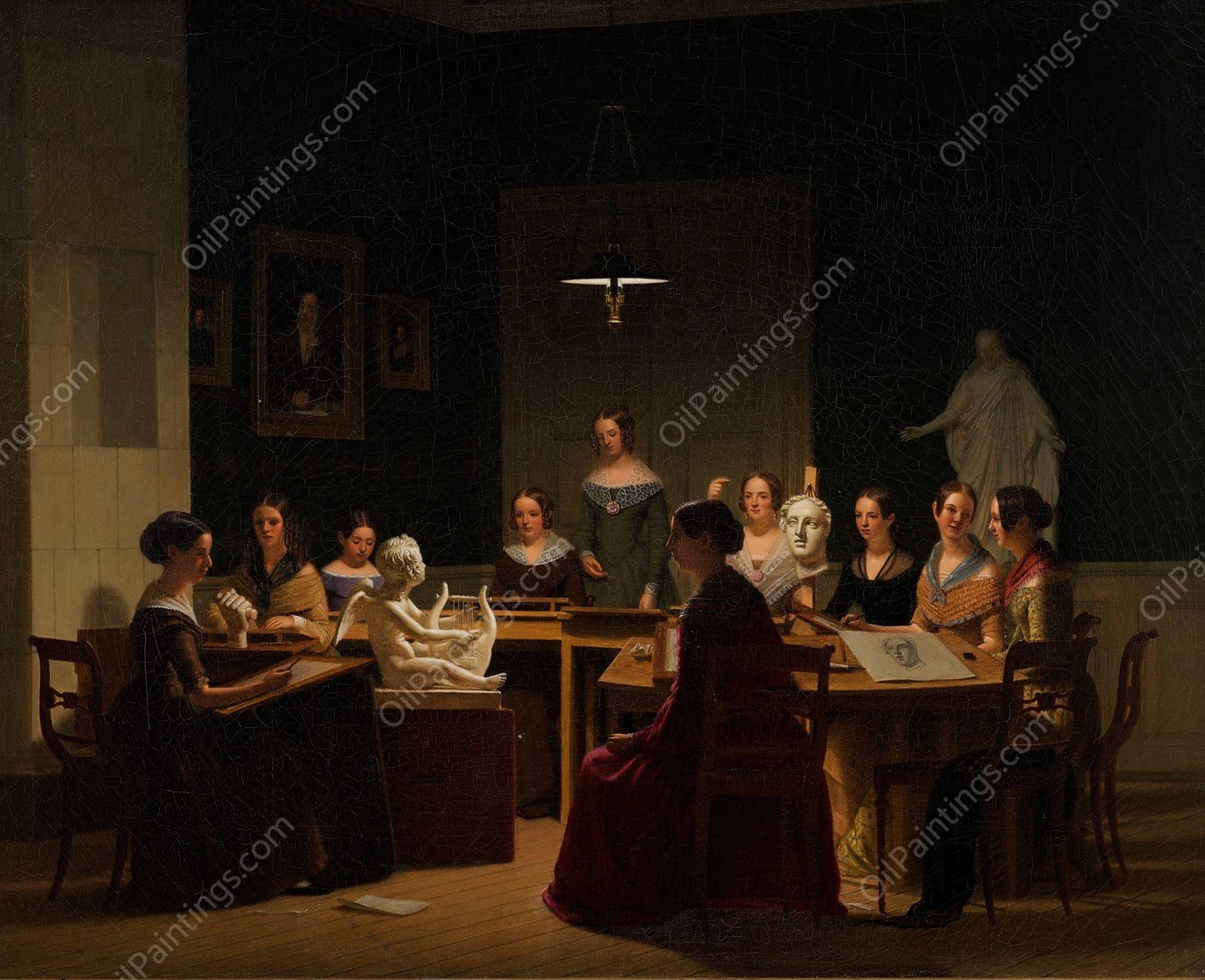 The Art School in Gothenburg  by Lars Hansen - Hand-Painted Oil Painting Reproduction