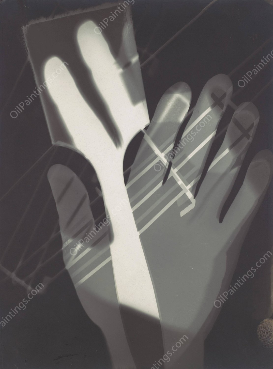 Fotogramm  by Laszlo Moholy-Nagy - Hand-Painted Oil Painting Reproduction