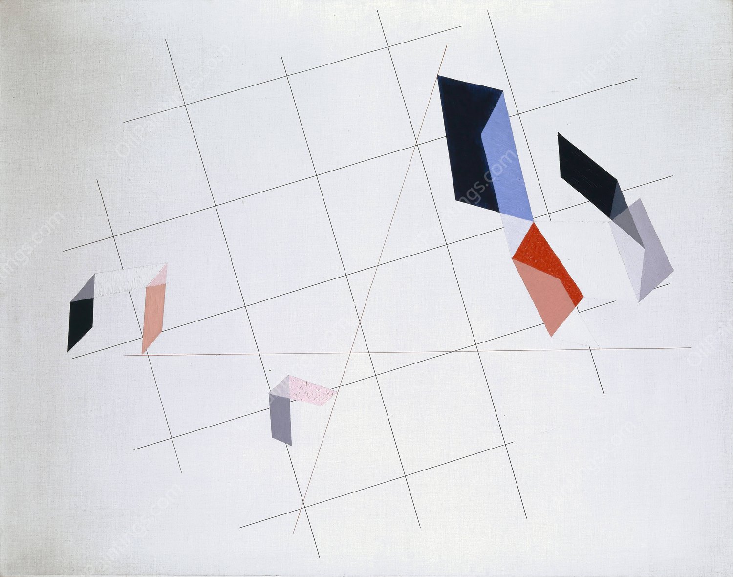 L IV  by Laszlo Moholy-Nagy - Hand-Painted Oil Painting Reproduction