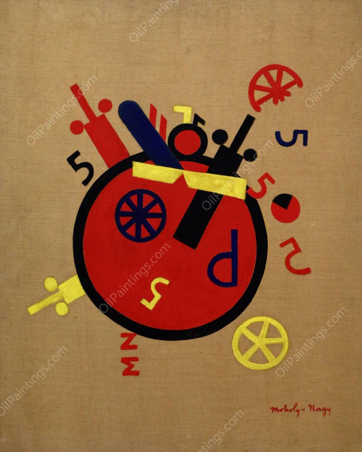 la grande macchina delle emozioni  by Laszlo Moholy-Nagy - Hand-Painted Oil Painting Reproduction