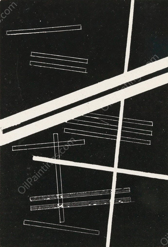 Untitled composition by Laszlo Moholy-Nagy - Hand-Painted Oil Painting Reproduction