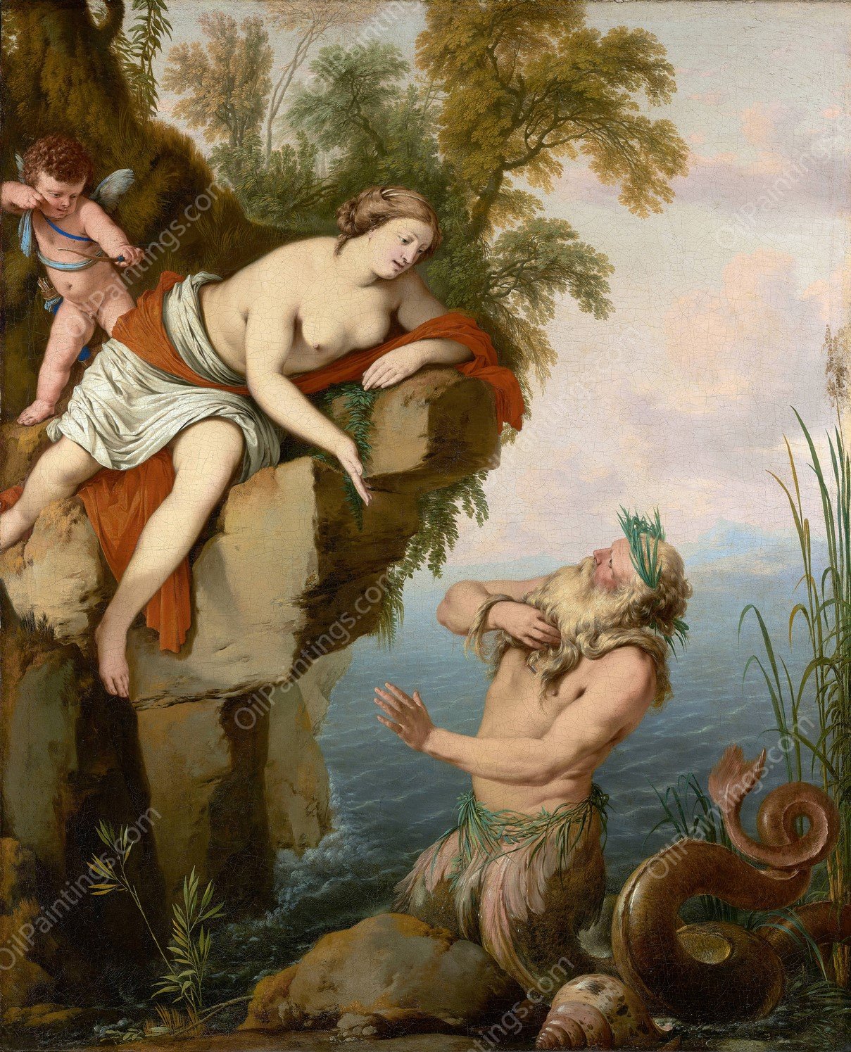 Glaucus and Scylla  by Laurent De La Hyre - Hand-Painted Oil Painting Reproduction
