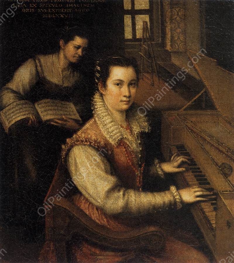 Self-Portrait at the Spinet by Lavinia Fontana - Hand-Painted Oil Painting Reproduction