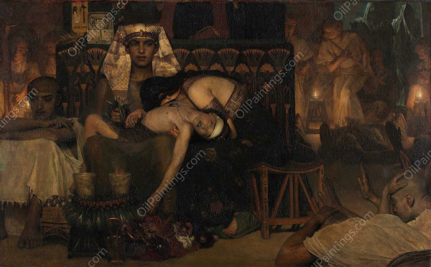 The Death of the Pharaoh's Firstborn Son  by Lawrence Alma-Tadema - Hand-Painted Oil Painting Reproduction