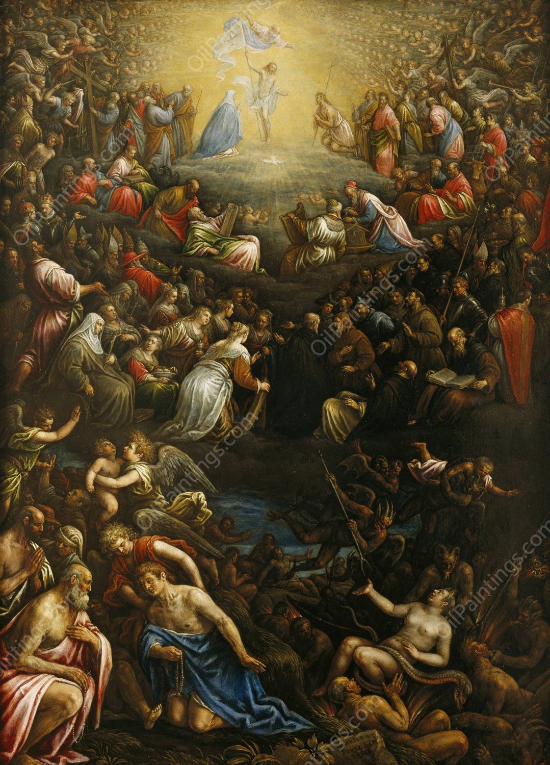 Last Judgment  by Leandro Bassano - Hand-Painted Oil Painting Reproduction