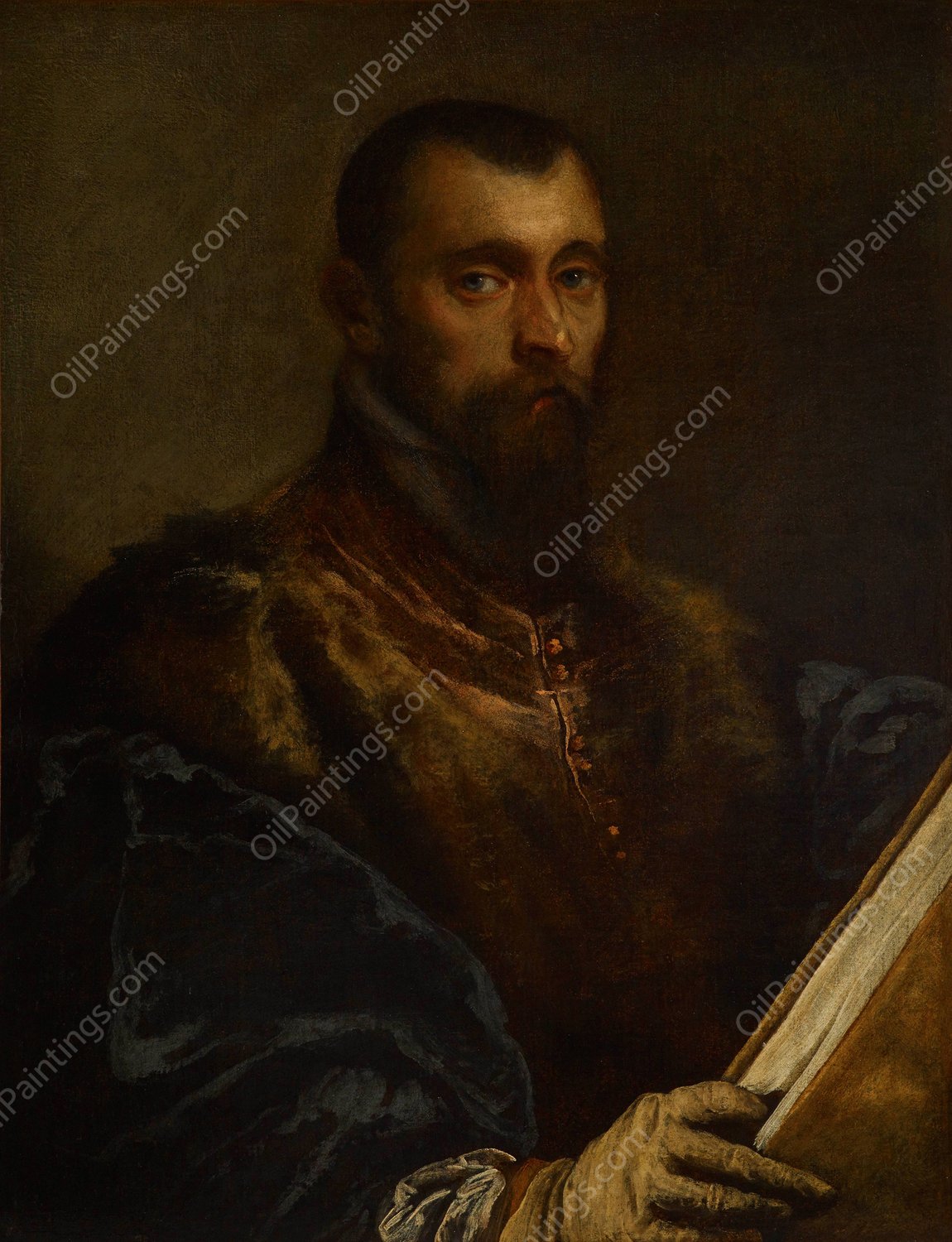 Portrait of a Man  by Leandro Bassano - Hand-Painted Oil Painting Reproduction