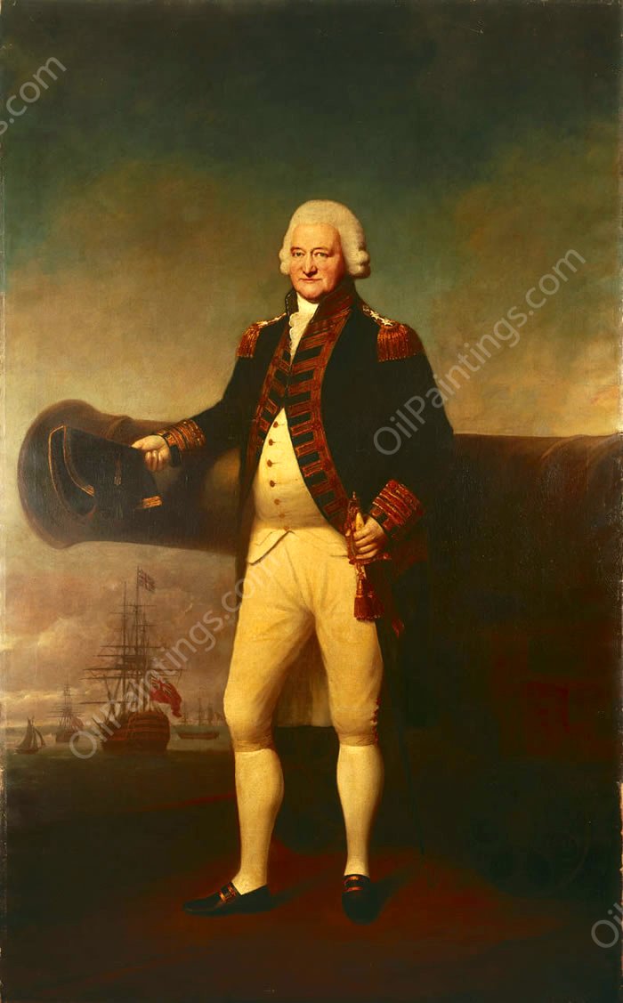 Sir Peter Parker Bt, 1721-1811, Admiral of the Fleet by Lemuel Francis Abbott - Hand-Painted Oil Painting Reproduction