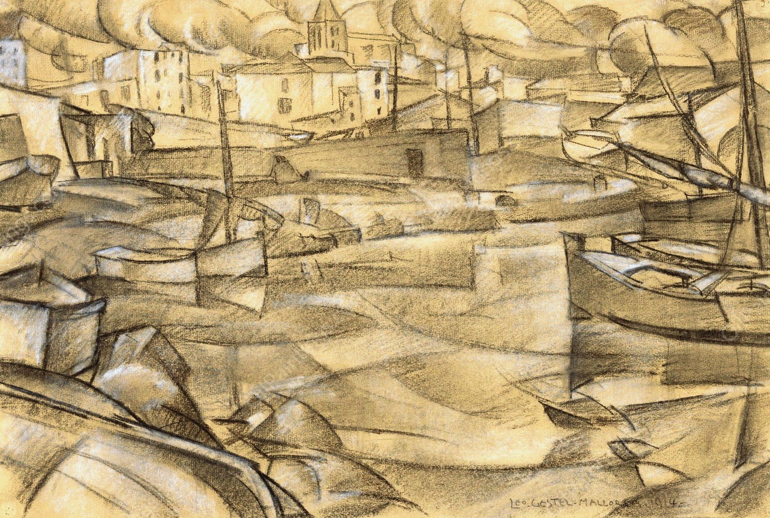 De haven van Mallorca  by Leo Gestel - Hand-Painted Oil Painting Reproduction