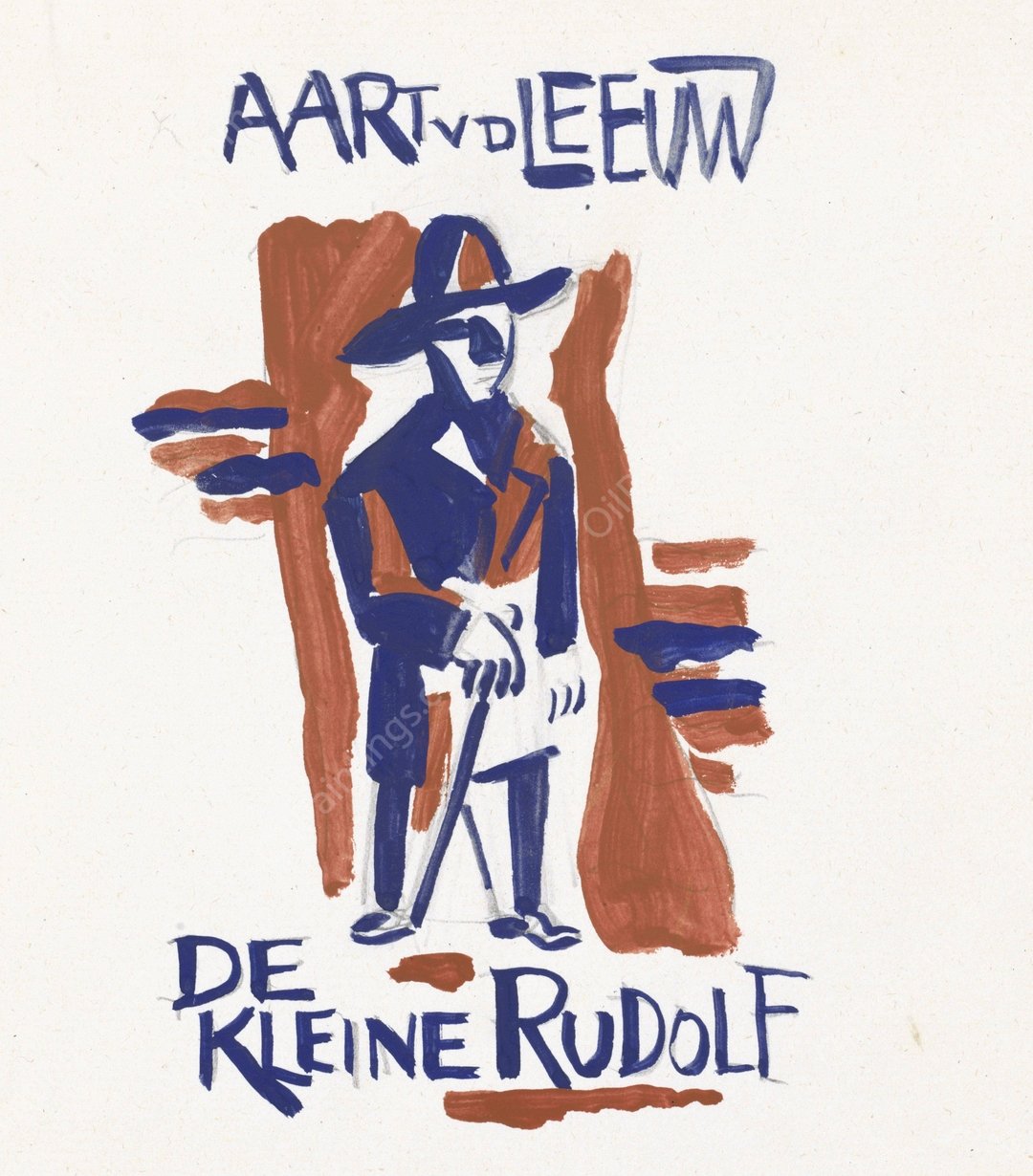 Ontwerp voor boekband van De Kleine Rudolf door Aart van der Leeuw  by Leo Gestel - Hand-Painted Oil Painting Reproduction