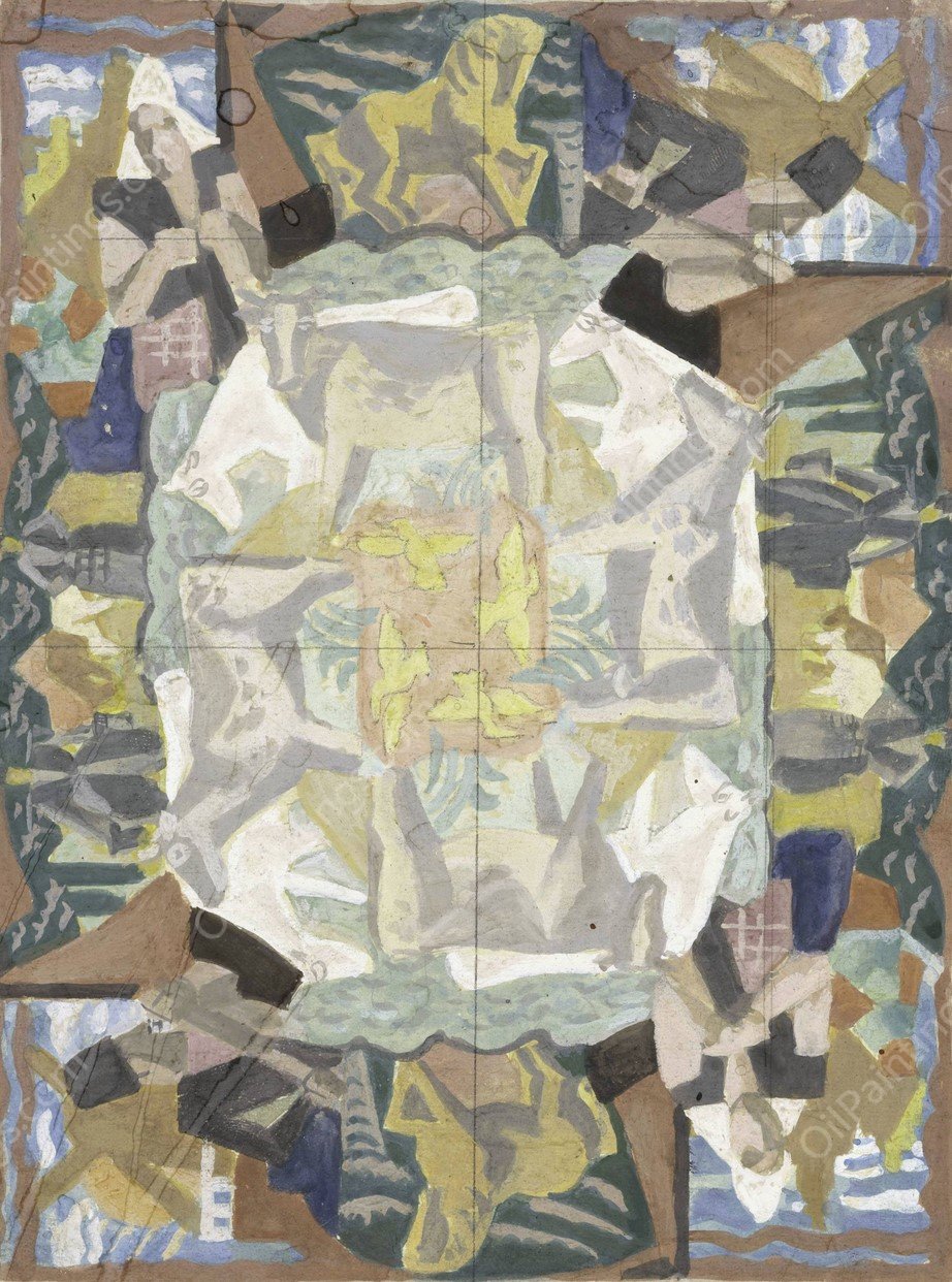 Tapijtontwerp motief 'Hollland' by Leo Gestel - Hand-Painted Oil Painting Reproduction