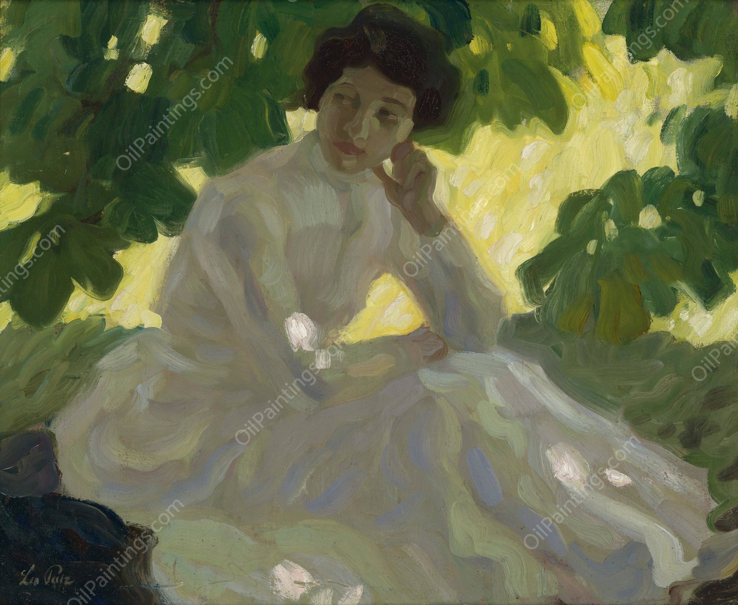 Heiser Tag  by Leo Putz - Hand-Painted Oil Painting Reproduction