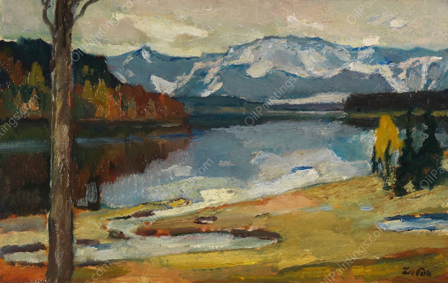 Kampenwand VI  by Leo Putz - Hand-Painted Oil Painting Reproduction