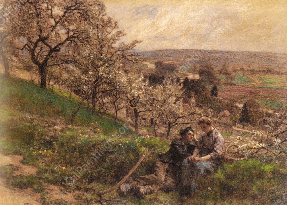 Avril by Leon-Augustin L'Hermitte - Hand-Painted Oil Painting Reproduction