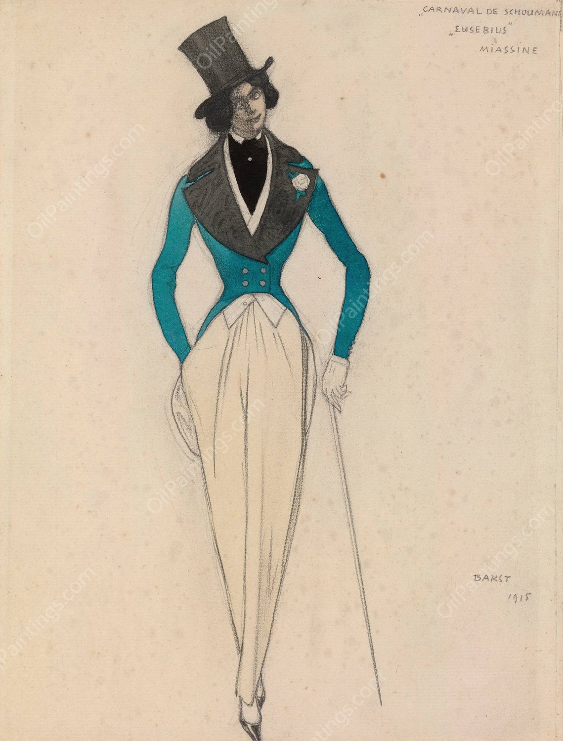 Carnaval de Schoumann  by Leon Bakst - Hand-Painted Oil Painting Reproduction